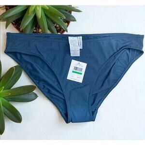 Calvin Klein Pull On Elastic Waist Swim Bikini Bottom Navy Women' Size Large NWT